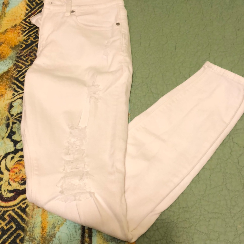 White ripped express jeans